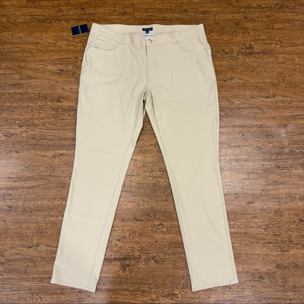 Peter Millar Crown Crafted Beige Bingham Performance Casual Golf Pants Men 42x34
